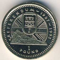 Гибралтар 1 фунт 1993 год - Референдум 1967 года