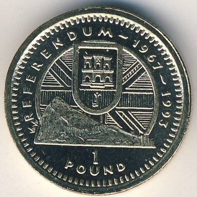 Гибралтар 1 фунт 1993 год - Референдум 1967 года
