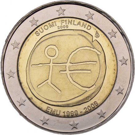 Финляндия 2 евро 2009 год - 10 лет валютному союзу