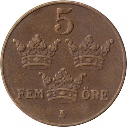 Швеция 5 эре 1935 год