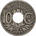 Франция 10 сантимов 1922 год