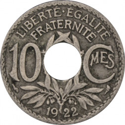 Франция 10 сантимов 1922 год