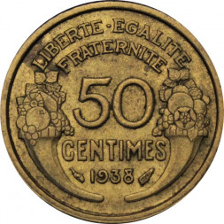 Франция 50 сантимов 1938 год