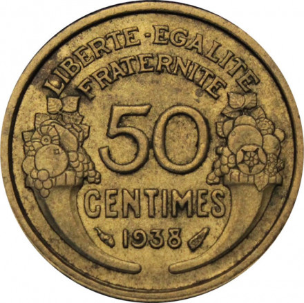 Франция 50 сантимов 1938 год