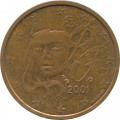 Франция 2 евроцента 2001 год