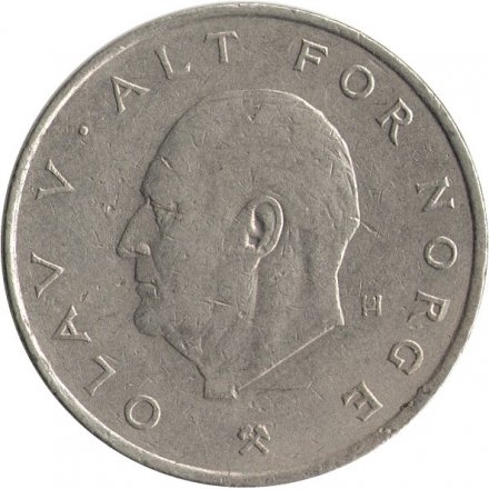 Норвегия 1 крона 1974 год - Король Улаф V