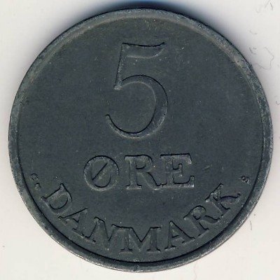 Дания 5 эре 1961 год - Король Фредерик IX