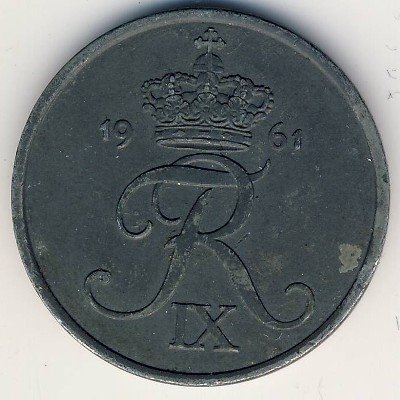 Дания 5 эре 1961 год - Король Фредерик IX