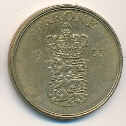 Дания 1 крона 1955 год