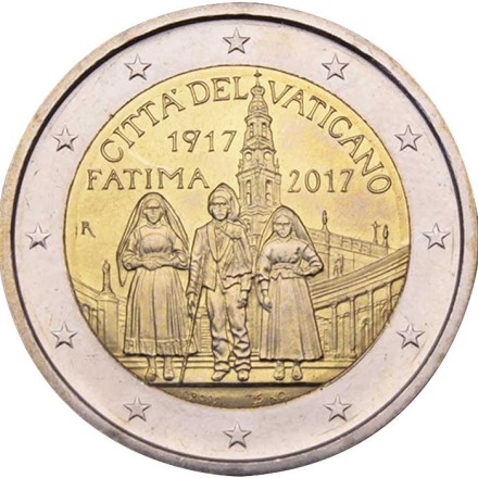 Ватикан 2 евро 2017 год - 100 лет явлению Девы Марии в Фатиме