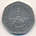 Джерси 20 пенсов 2002 год - Маяк La Corbiere