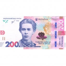 Украина 200 гривен 2019 год - Леся Украинка UNC