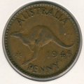 Австралия 1 пенни 1945 год
