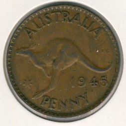 Австралия 1 пенни 1945 год