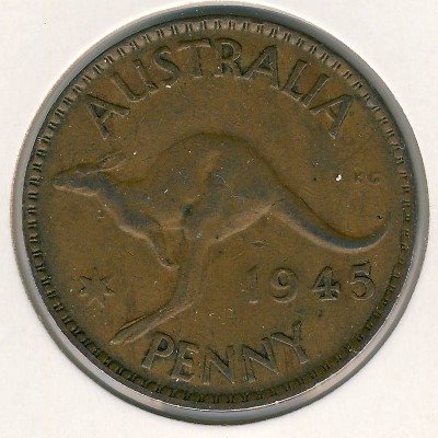 Австралия 1 пенни 1945 год