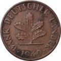 ФРГ 1 пфенниг 1949 год (F)