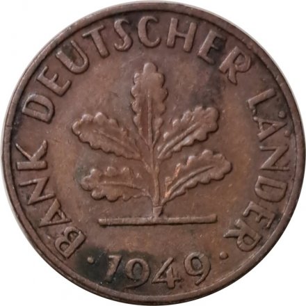 ФРГ 1 пфенниг 1949 год (F)