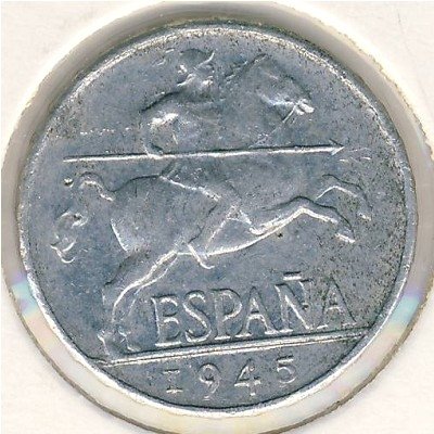 Испания 5 сентимо 1945 год