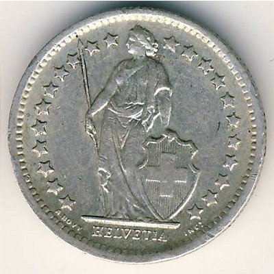 Швейцария 1/2 франка 1965 год