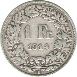 Швейцария 1 франк 1914 год