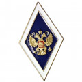 Академический нагрудный знак (ромб) «Об окончании университета», синий (винт)