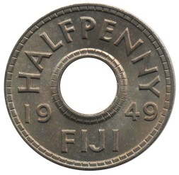 Монета Фиджи 1/2 пенни 1949 год