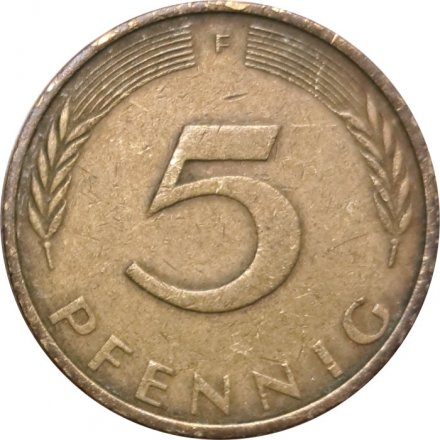 ФРГ 5 пфеннигов 1973 год (F)