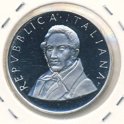 Италия 500 лир 1985 год - 200 лет со дня рождения Пьеро Мандзони (Proof)