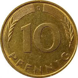 ФРГ 10 пфеннигов 1995 год - D