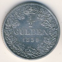 Монета Бавария 1/2 гульдена 1838 год