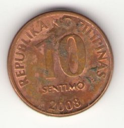 Филиппины 10 сентимо 2008 год