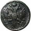 Полушка 1734 год Анна Иоанновна (1730 - 1740) - перечекан - VF