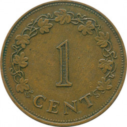 Мальта 1 цент 1975 год - Крест Георга