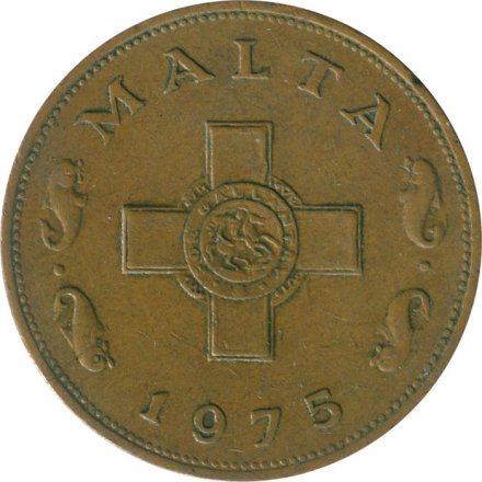 Мальта 1 цент 1975 год - Крест Георга