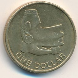 Соломоновы острова 1 доллар 2012 год - Изображение идола Нусу-Нусу