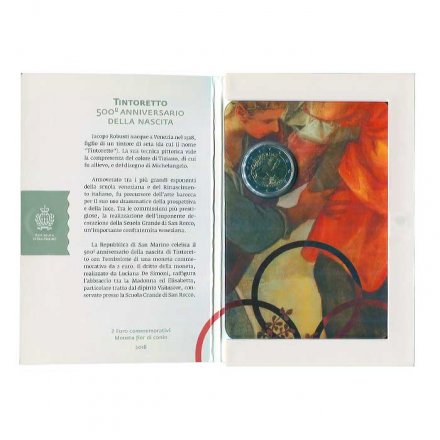 Сан-Марино 2 евро 2018 год - 500 лет со дня рождения художника Тинторетто