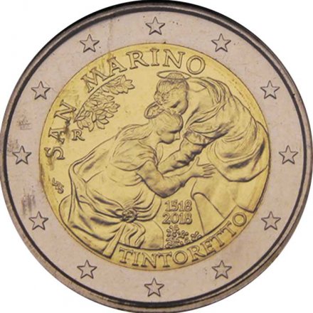 Сан-Марино 2 евро 2018 год - 500 лет со дня рождения художника Тинторетто