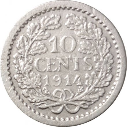 Нидерланды 10 центов 1914 год