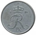 Дания 2 эре 1971 год - Король Фредерик IX