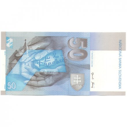 Словакия 50 крон 2002 год - Святые Кирилл и Мефодий UNC