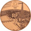 Франция 1/4 евро 2024 год - XXXIII летние Олимпийские игры, Париж 2024. Эстафета олимпийского огня