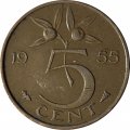 Нидерланды 5 центов 1955 год