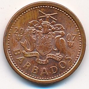 Барбадос 1 цент 2007 год (не магнетик)