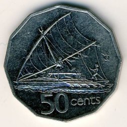 Фиджи 50 центов 1995 год - Каноэ