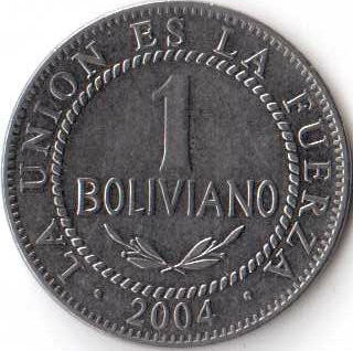 Боливия 1 боливиано 2004 год
