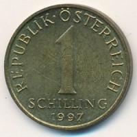 Монета Австрия 1 шиллинг 1997 год