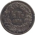 Швейцария 1/2 франка 1875 год