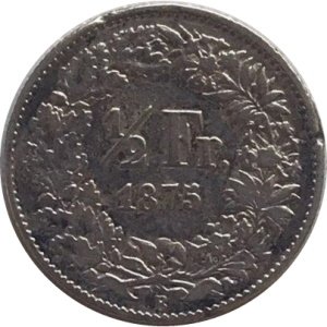 Швейцария 1/2 франка 1875 год
