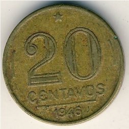 Бразилия 20 сентаво 1946 год