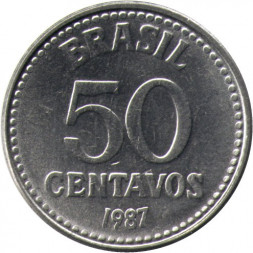 Бразилия 50 сентаво 1987 год